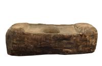 A Primitive Wood Mortar 29" W x 10" D x 10" H — Argentina, 19th Century