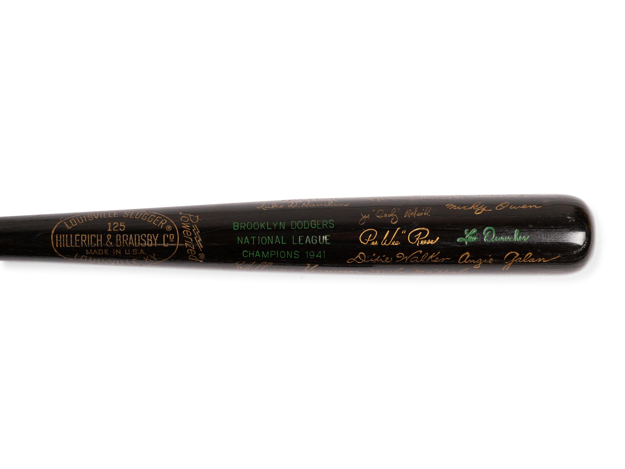 A Group of 1940s Louisville Slugger National League Champion Commemorative Presentation Bats