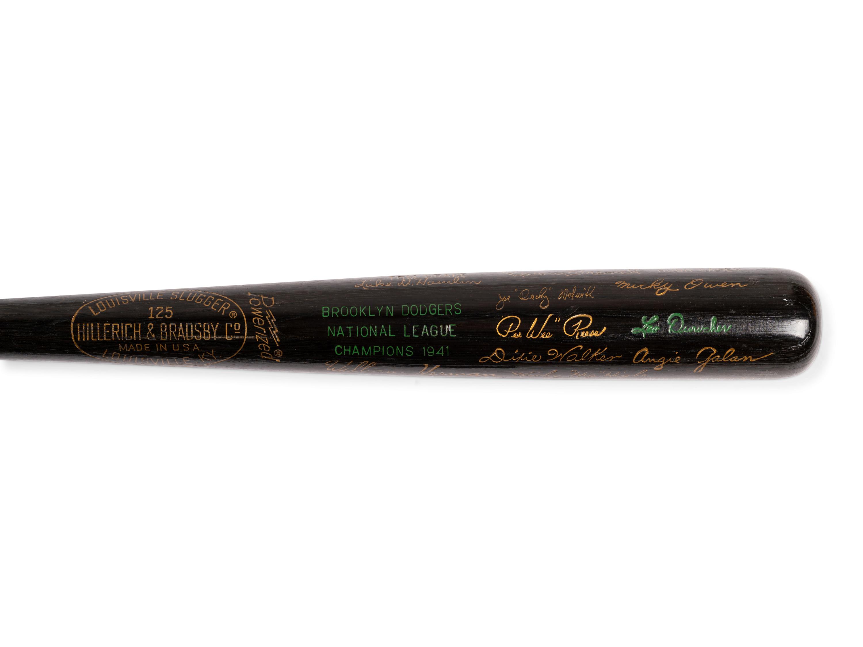 A Group of 1940s Louisville Slugger National League Champion Commemorative Presentation Bats