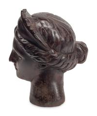 A Carved and Painted Wood Bust of Aphrodite