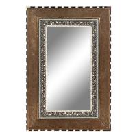 An Anglo-Indian Cut Brass and Bone Inlaid Hardwood Mirror