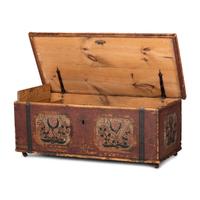 A Northern European Painted Pine Blanket Chest