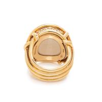 VERDURA, YELLOW GOLD, COCHOLONG AND DIAMOND 'POLKA DOT' RING