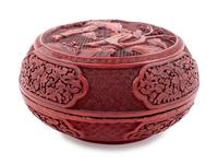 A Chinese Cinnabar Lacquer Circular Covered Box