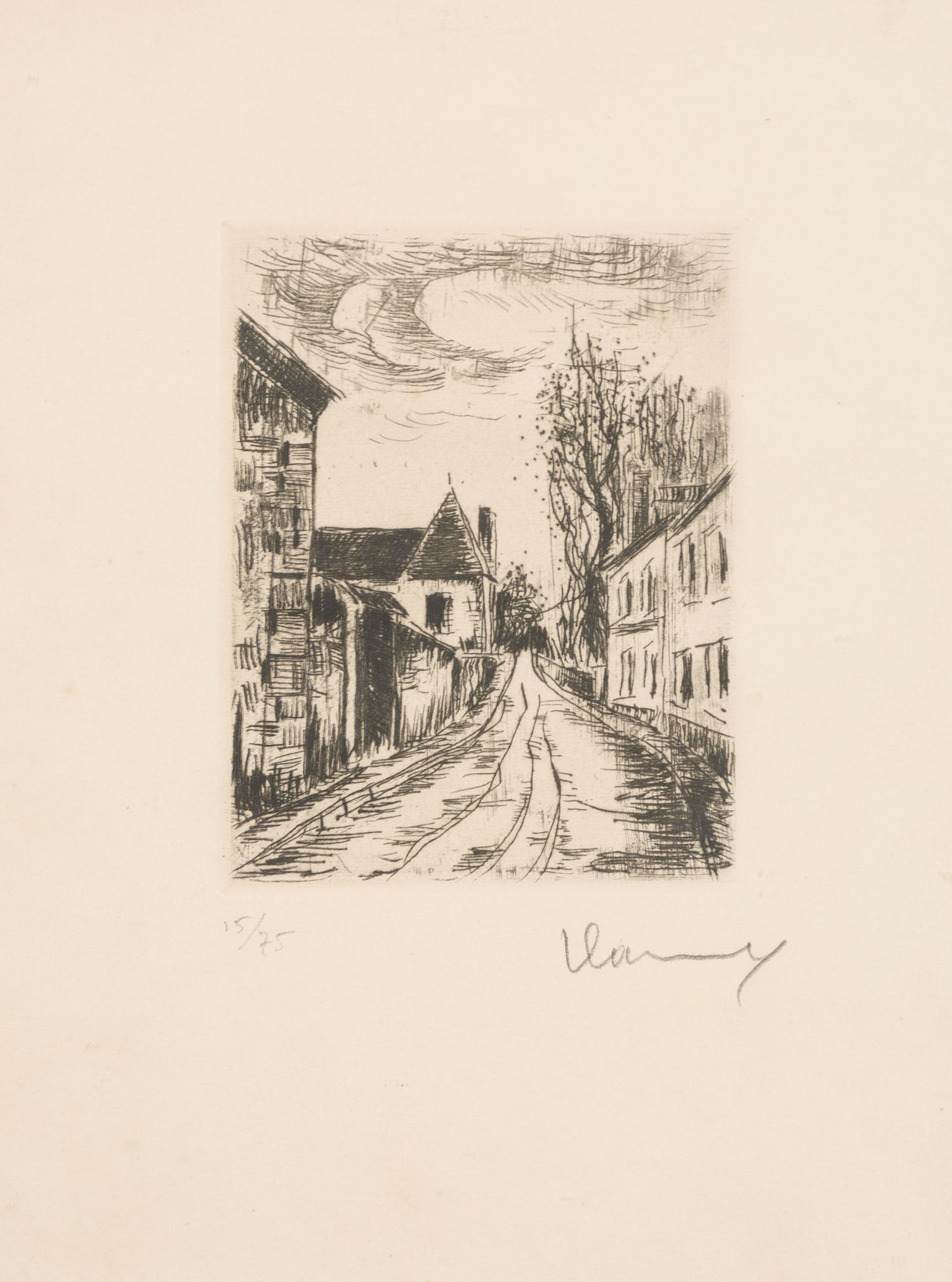 Maurice de Vlaminck, (French, 1876-1959), Street Scene