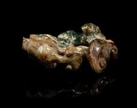 A Chinese Hardstone Model of Lingzhi Length 3 inches. — 20TH CENTURY