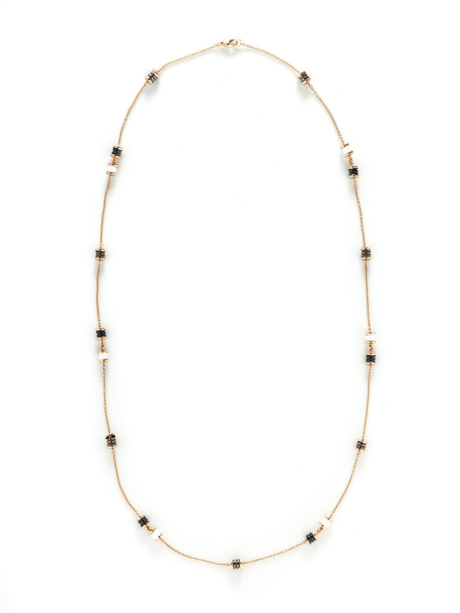 BULGARI, ROSE GOLD AND CERAMIC 'B.ZERO1' NECKLACE