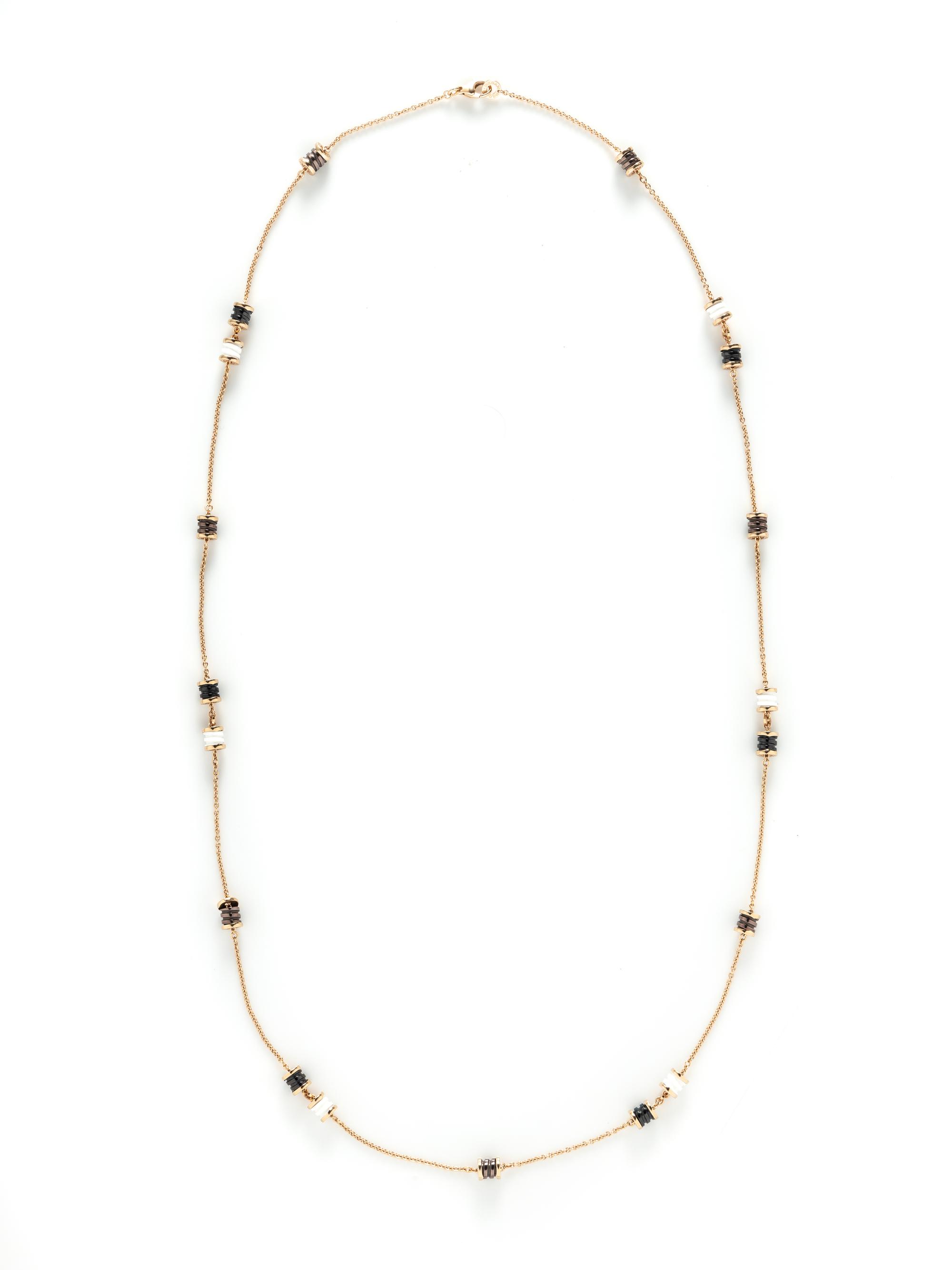 BULGARI, ROSE GOLD AND CERAMIC 'B.ZERO1' NECKLACE