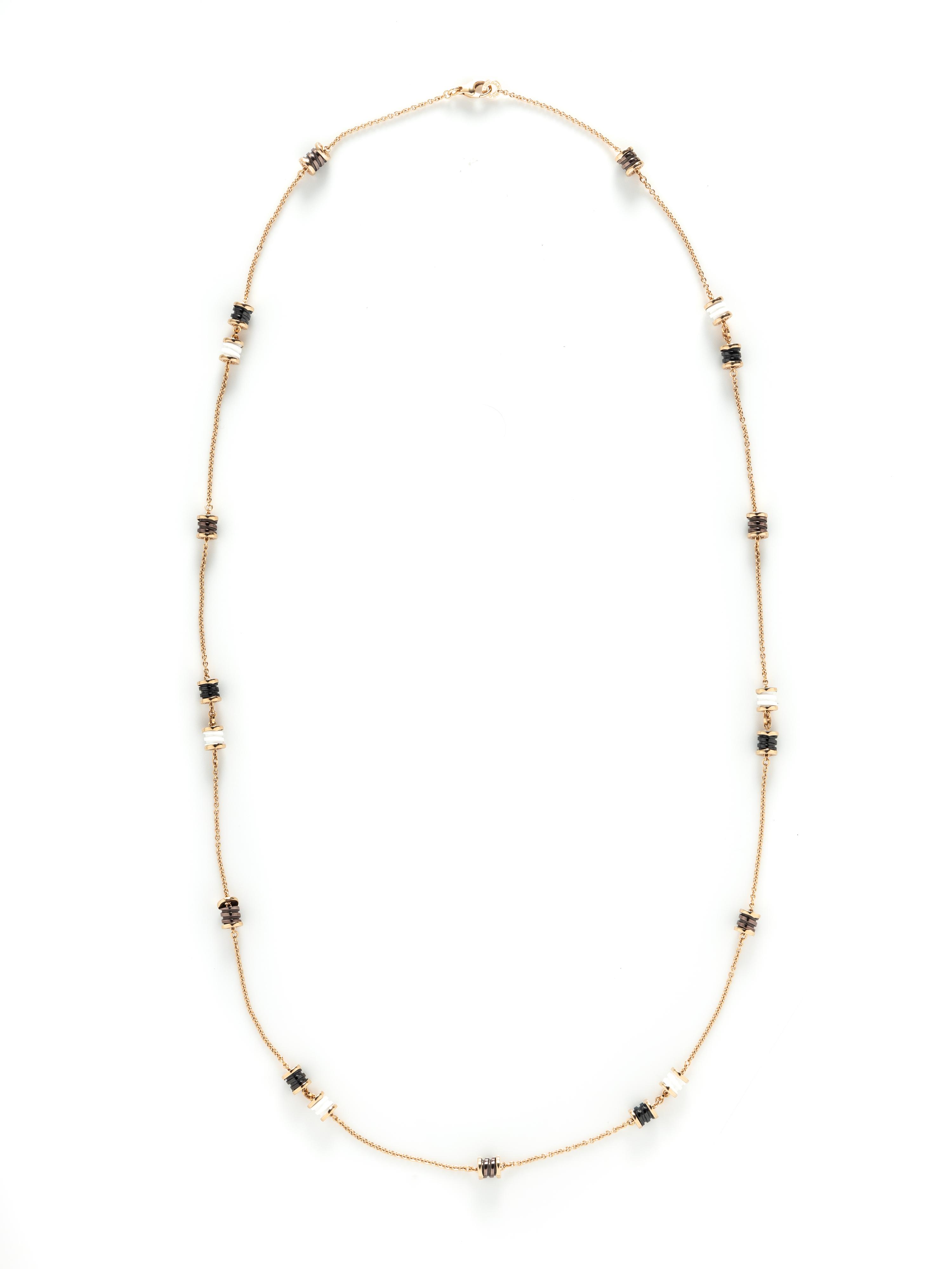 BULGARI, ROSE GOLD AND CERAMIC 'B.ZERO1' NECKLACE
