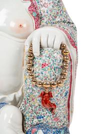 A Large Chinese Famille Rose Porcelain Figure of Laughing Buddha