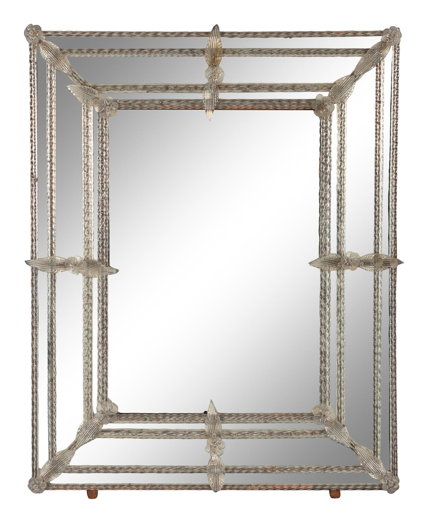 A Venetian Etched Glass Mirror