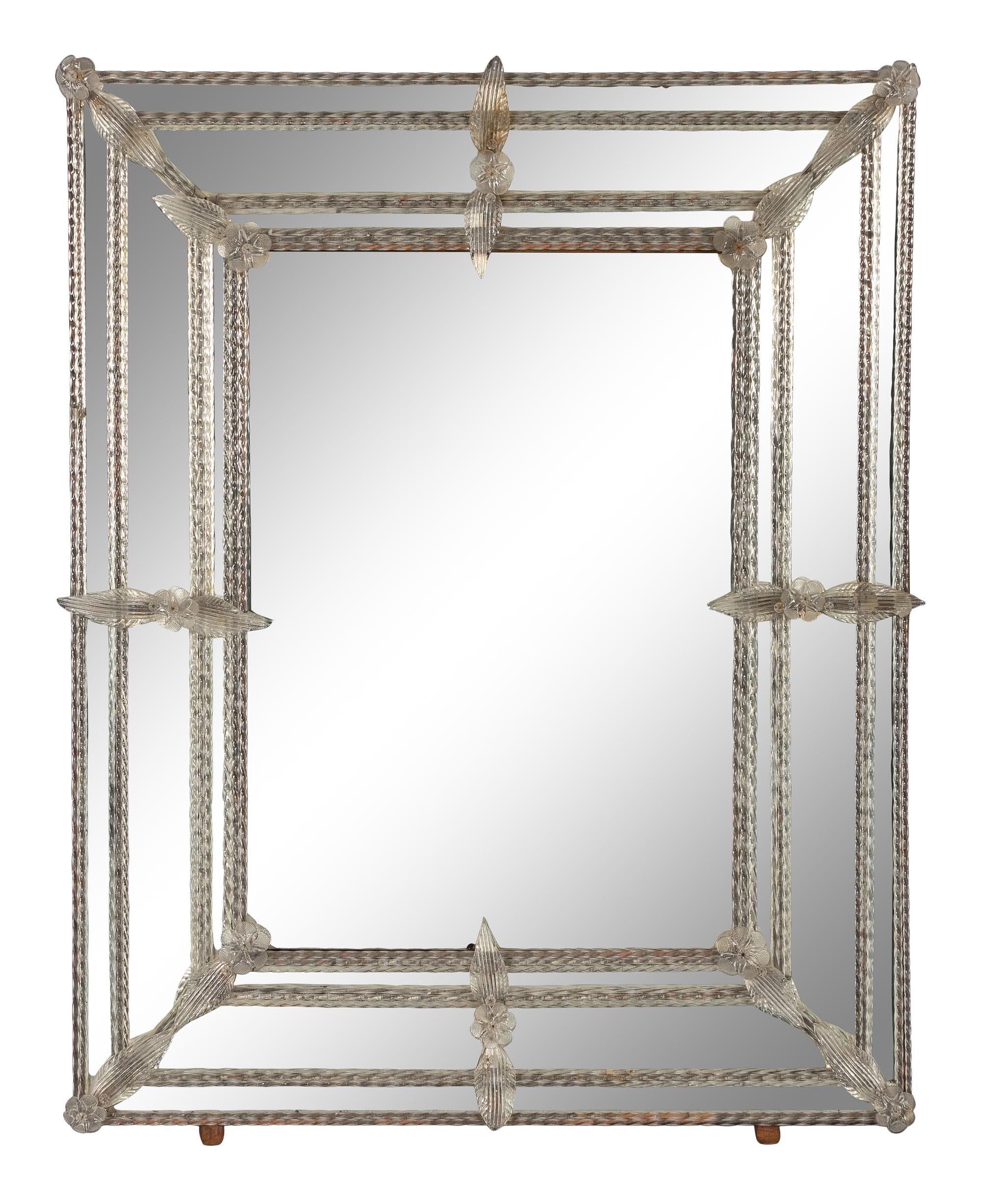 A Venetian Etched Glass Mirror