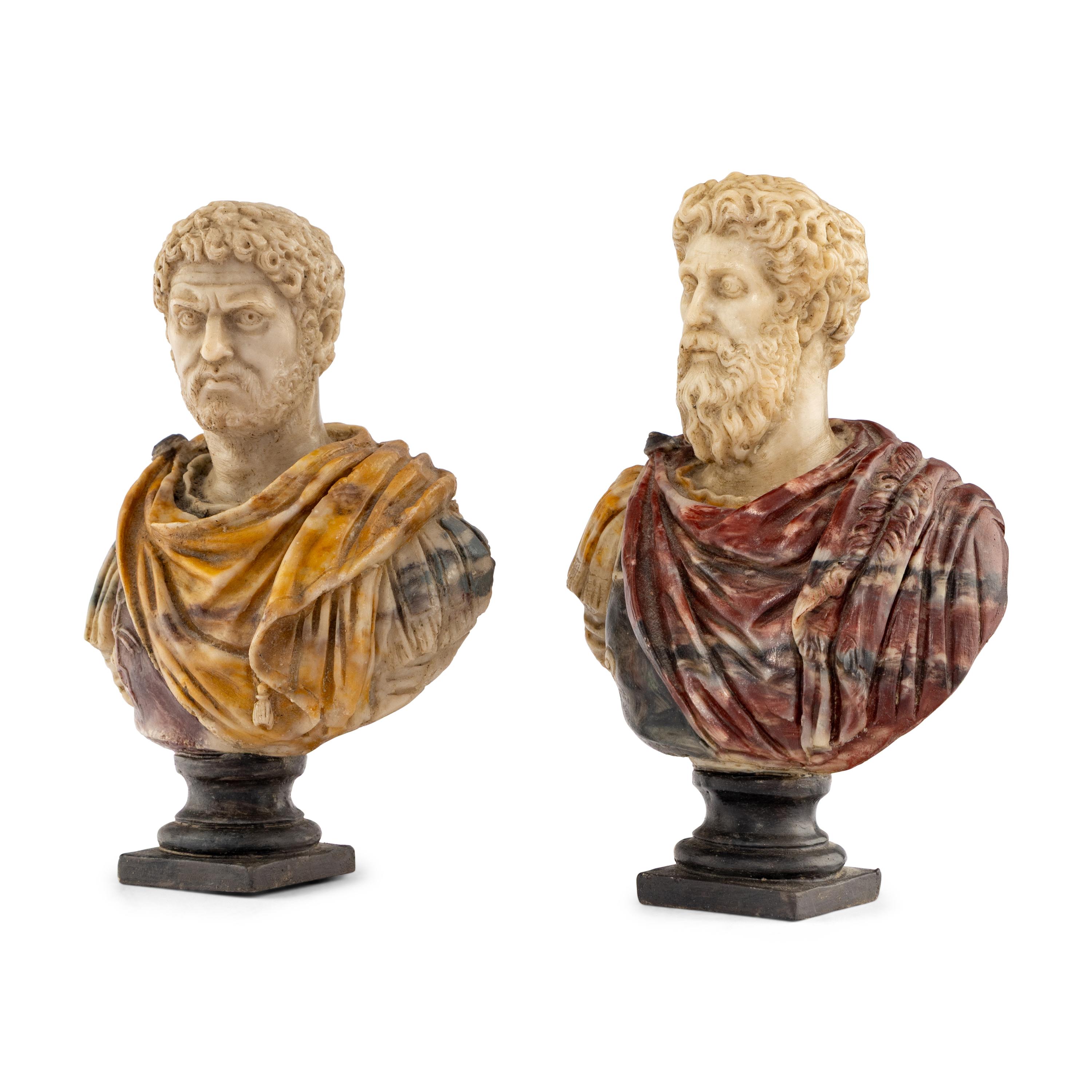 A Pair of Composition Busts