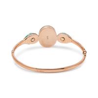 ANTIQUE, DIAMOND, PEARL AND ENAMEL BANGLE BRACELET