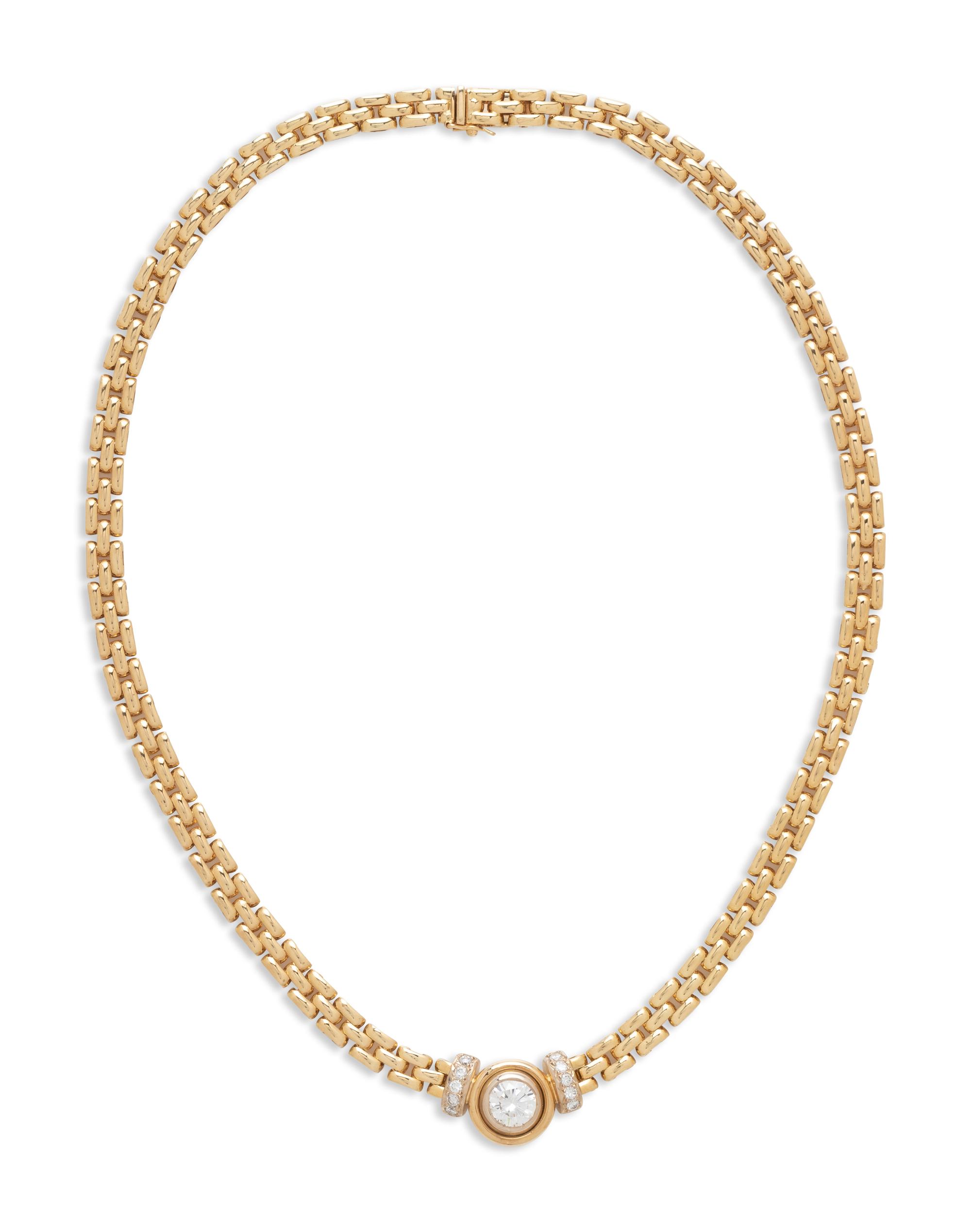 YELLOW GOLD AND DIAMOND NECKLACE