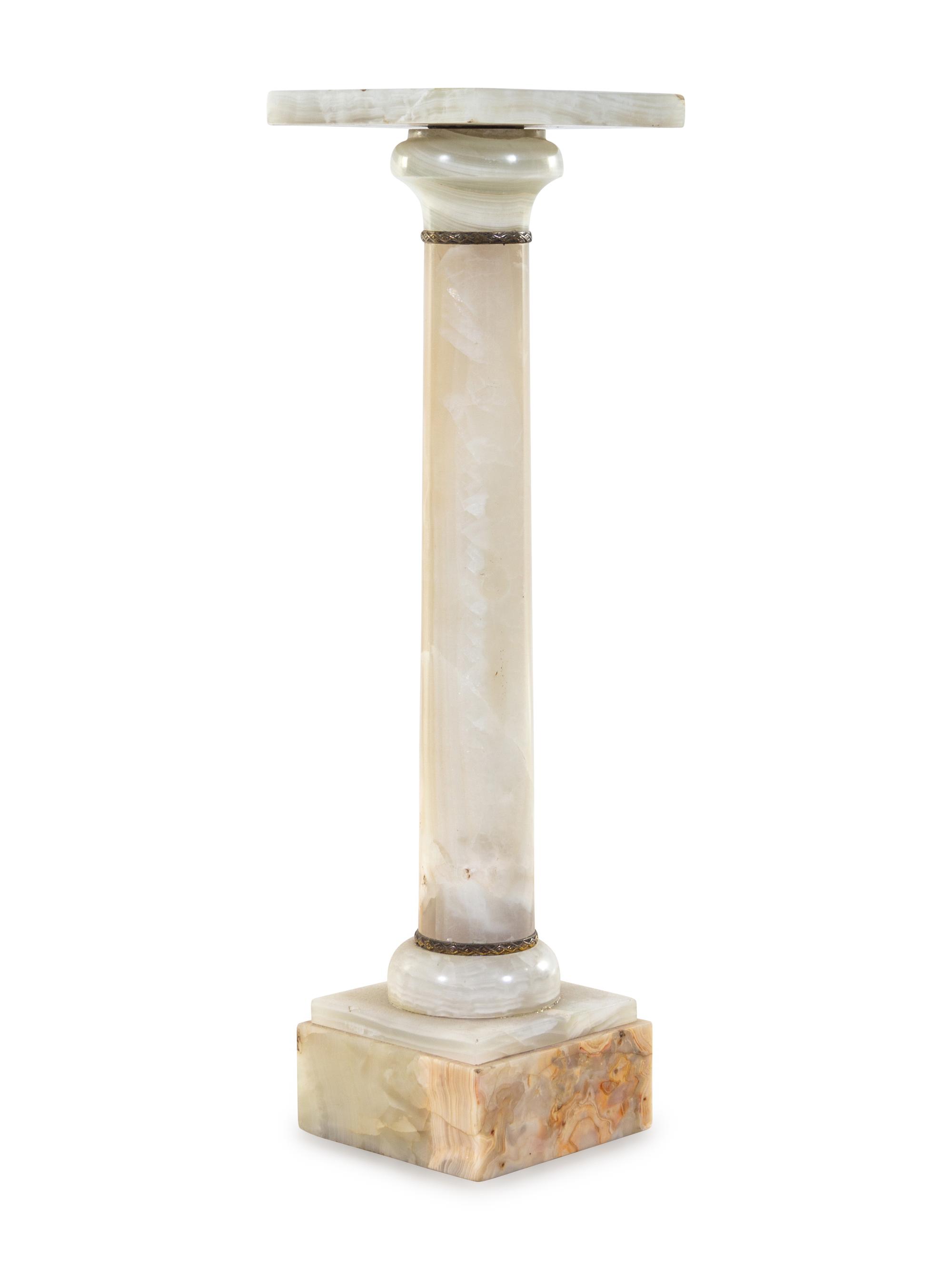A Continental Bronze Mounted Onyx Pedestal