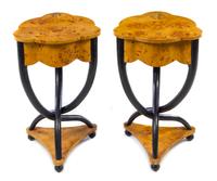 A Pair of Beidermeier Style Part Ebonized Tables Height 28 1/4 inches. — 20TH CENTURY