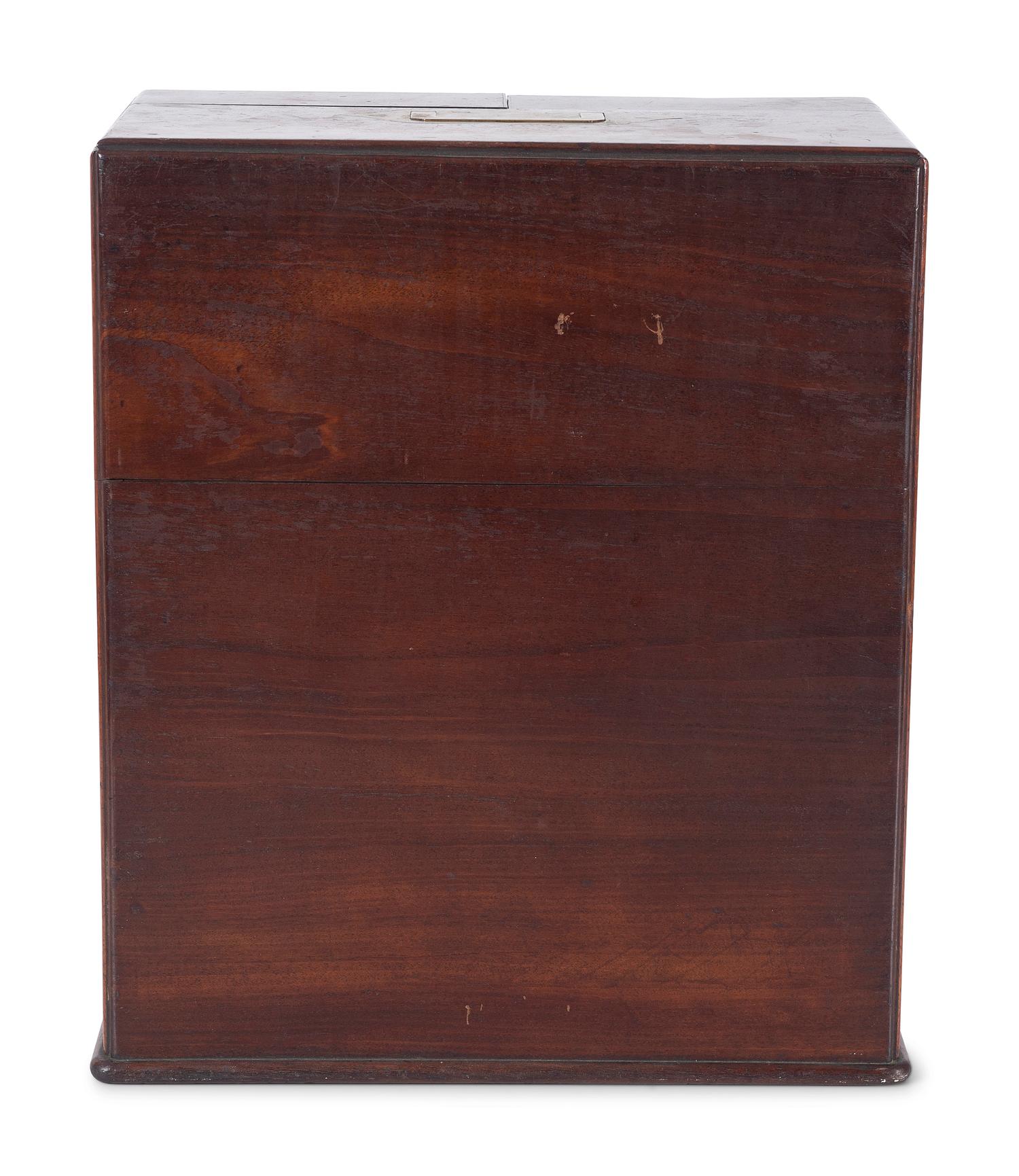 A Regency Brass Mounted Mahogany Traveling Apothecary Chest