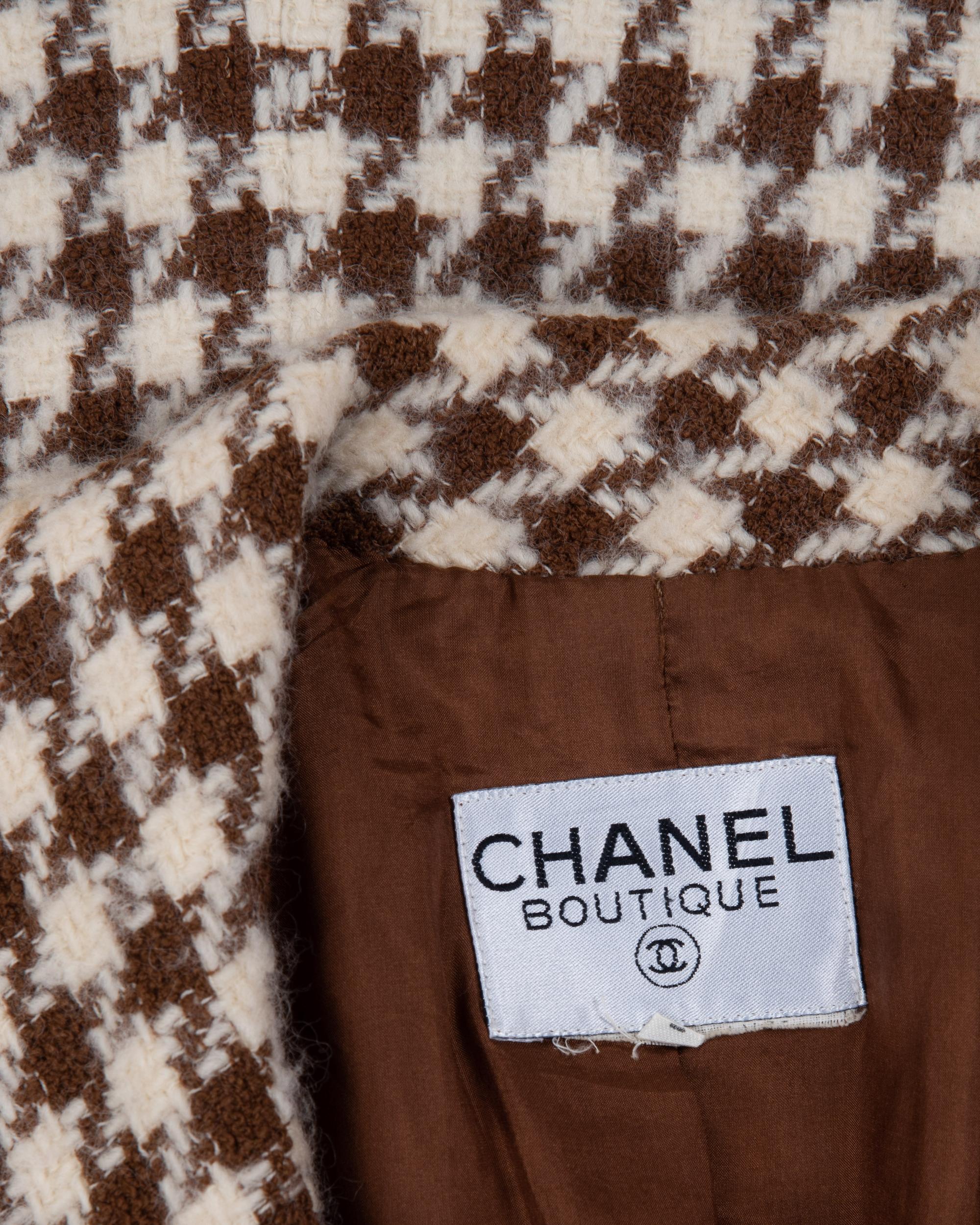 Chanel Two-Piece Houndstooth Skirt Suit, 1990s