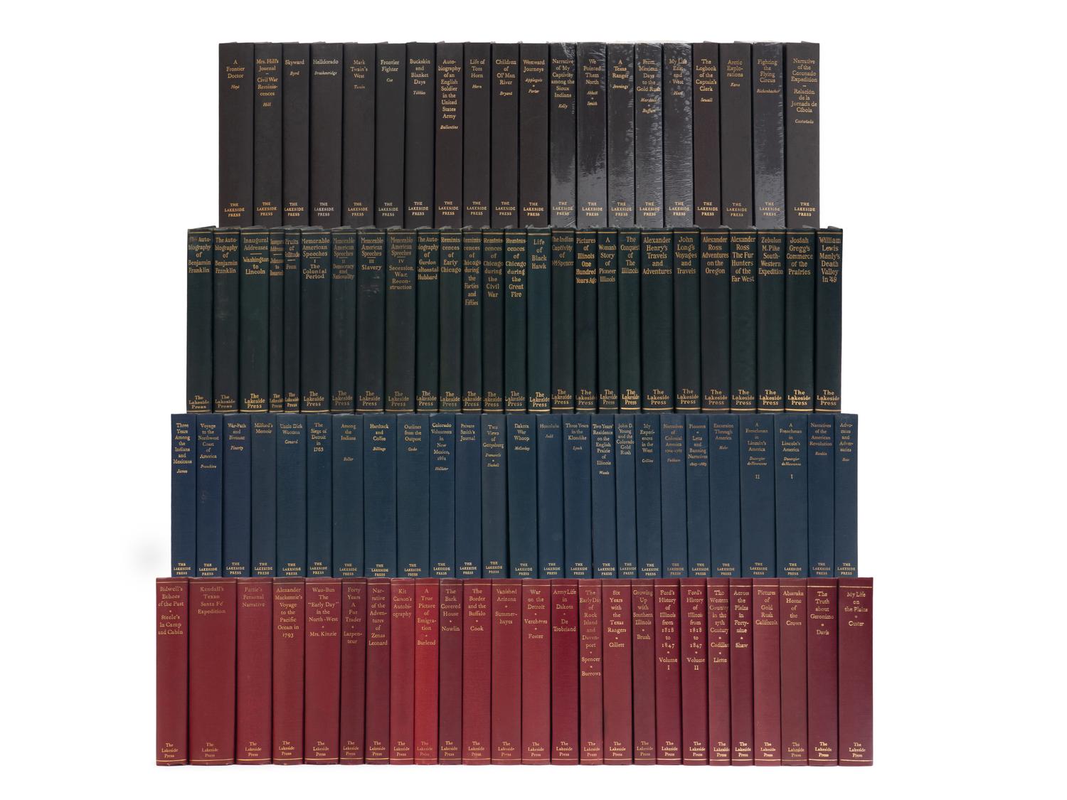 [LAKESIDE CLASSICS]. A continuous run of the first 100 titles published in R. R. Donnelley's Lakeside Classics series. Chicago: R. R. Donnelley Press, 1903-2002.