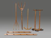 Six Carved Wood Tools