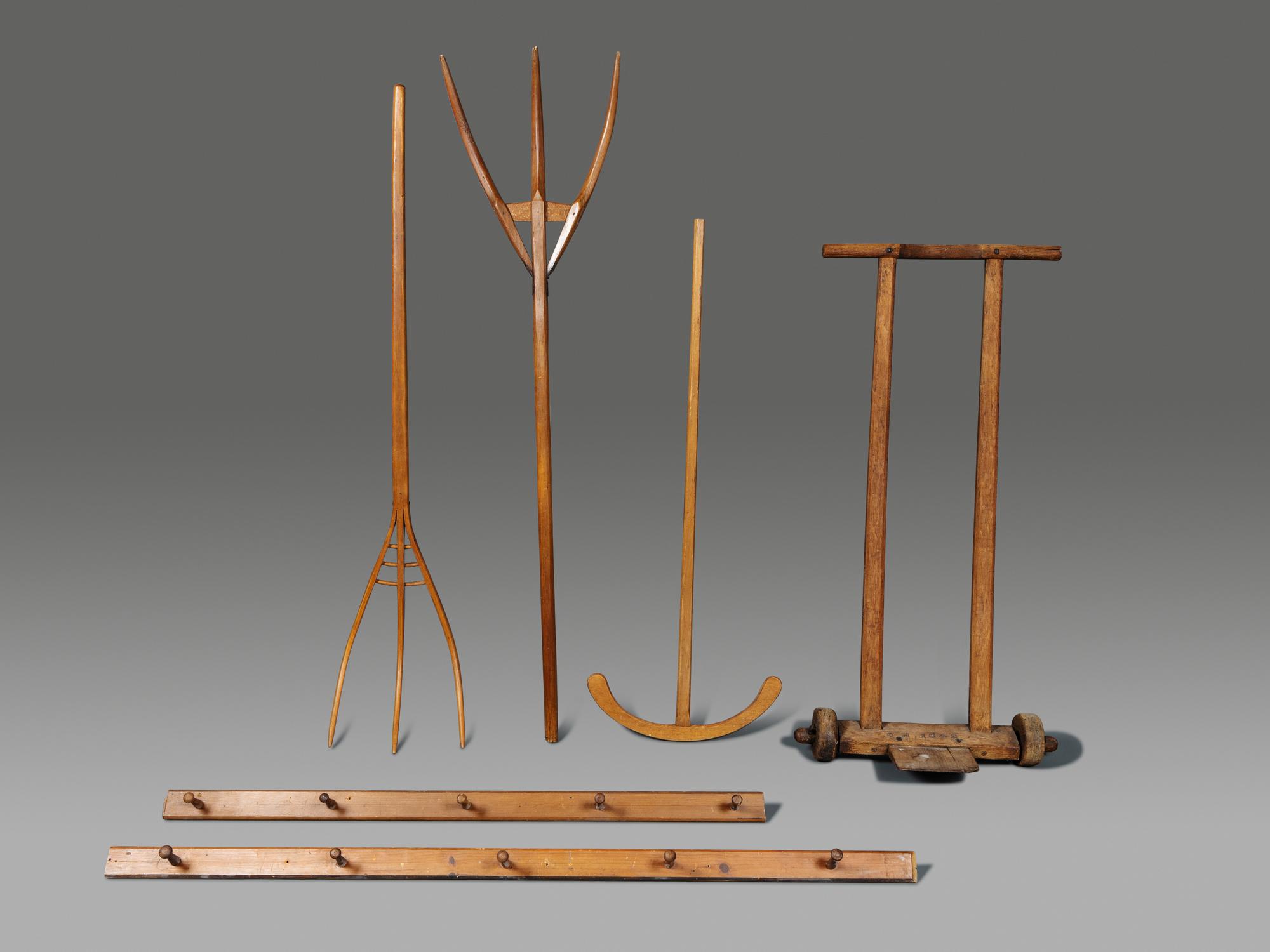 Six Carved Wood Tools