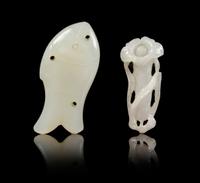 Two Carved Pendants Length of longer 2 inches.