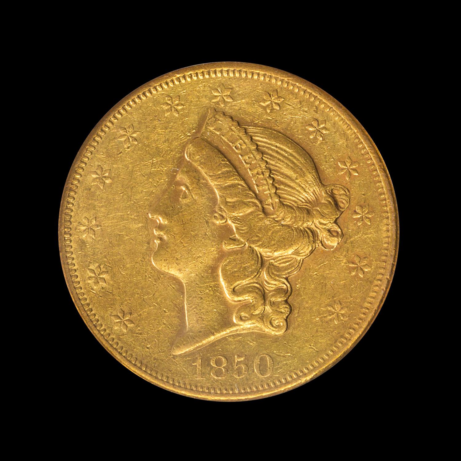 A United States 1850-O Liberty Head $20 Gold Coin