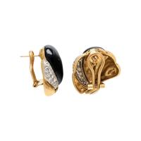 DIAMOND AND ENAMEL EARCLIPS