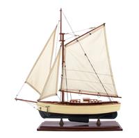 A Painted and Carved Ship Model, Height overall 23 inches.