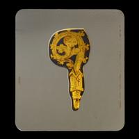A Medieval Stained Glass Panel of a Crozier