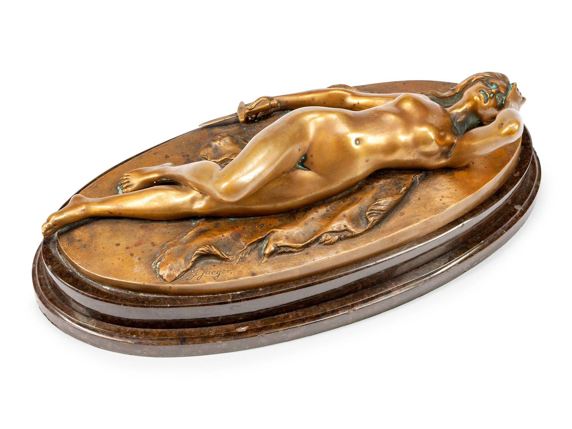A French Patinated Bronze Figure of a Nude