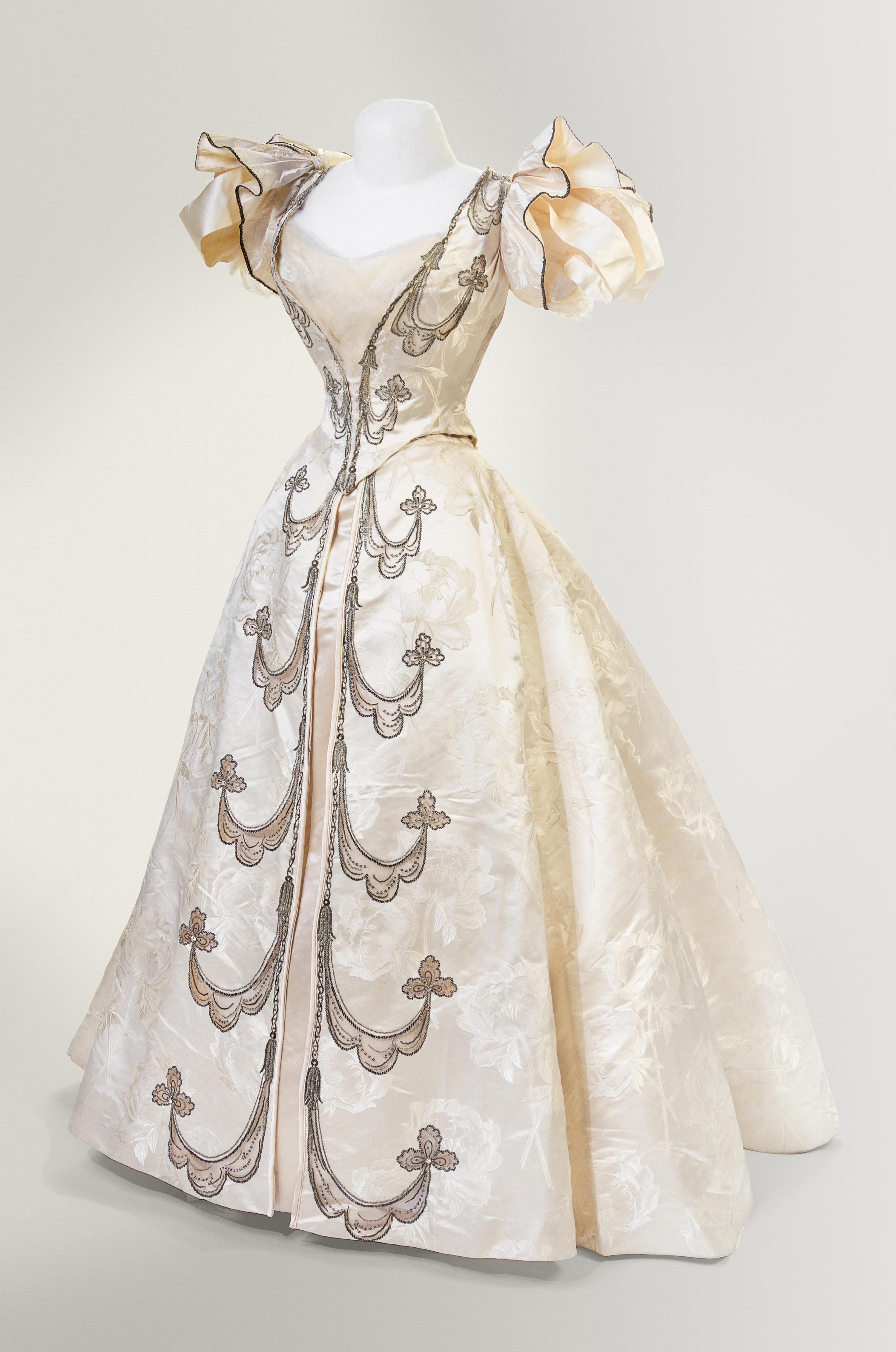 The House of Worth Two-Piece Silk Brocade Dress, 1896 Haute Couture No size label