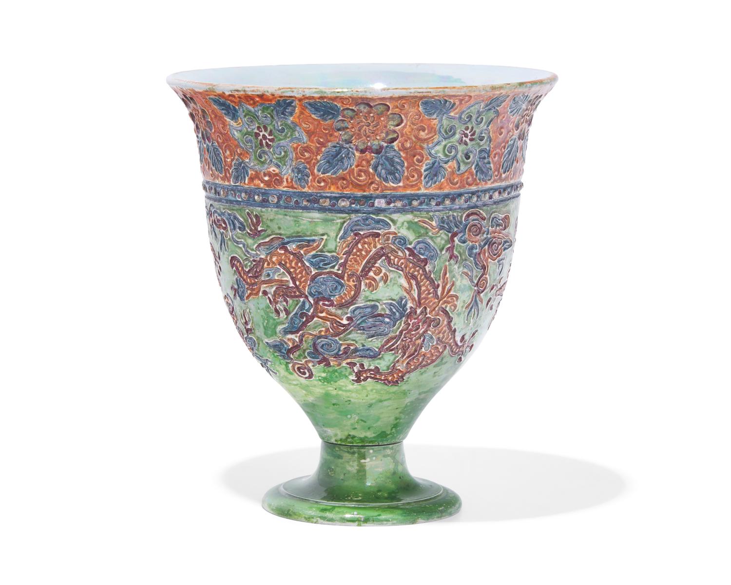 A Wedgwood Incised Lustreware 'Dragon' Vase