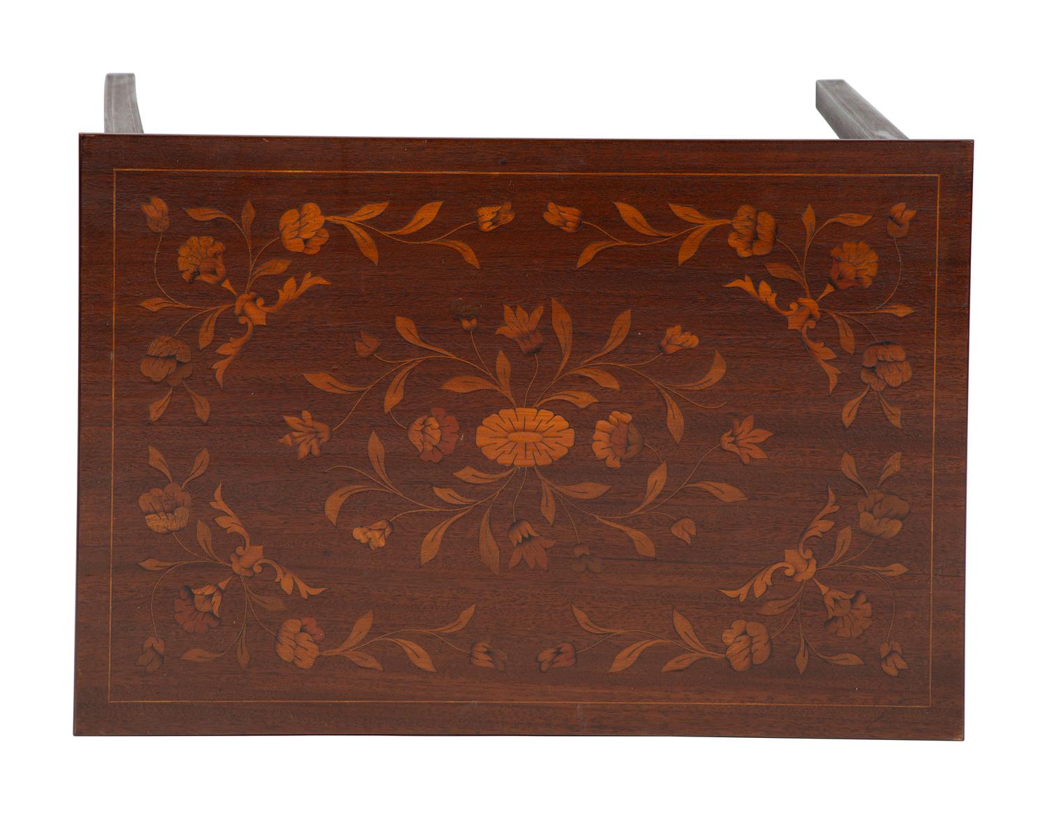 Four Floral Marquetry and String Inlaid Nested Tables