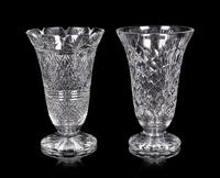 A Near Pair of Waterford Cut Glass Vases