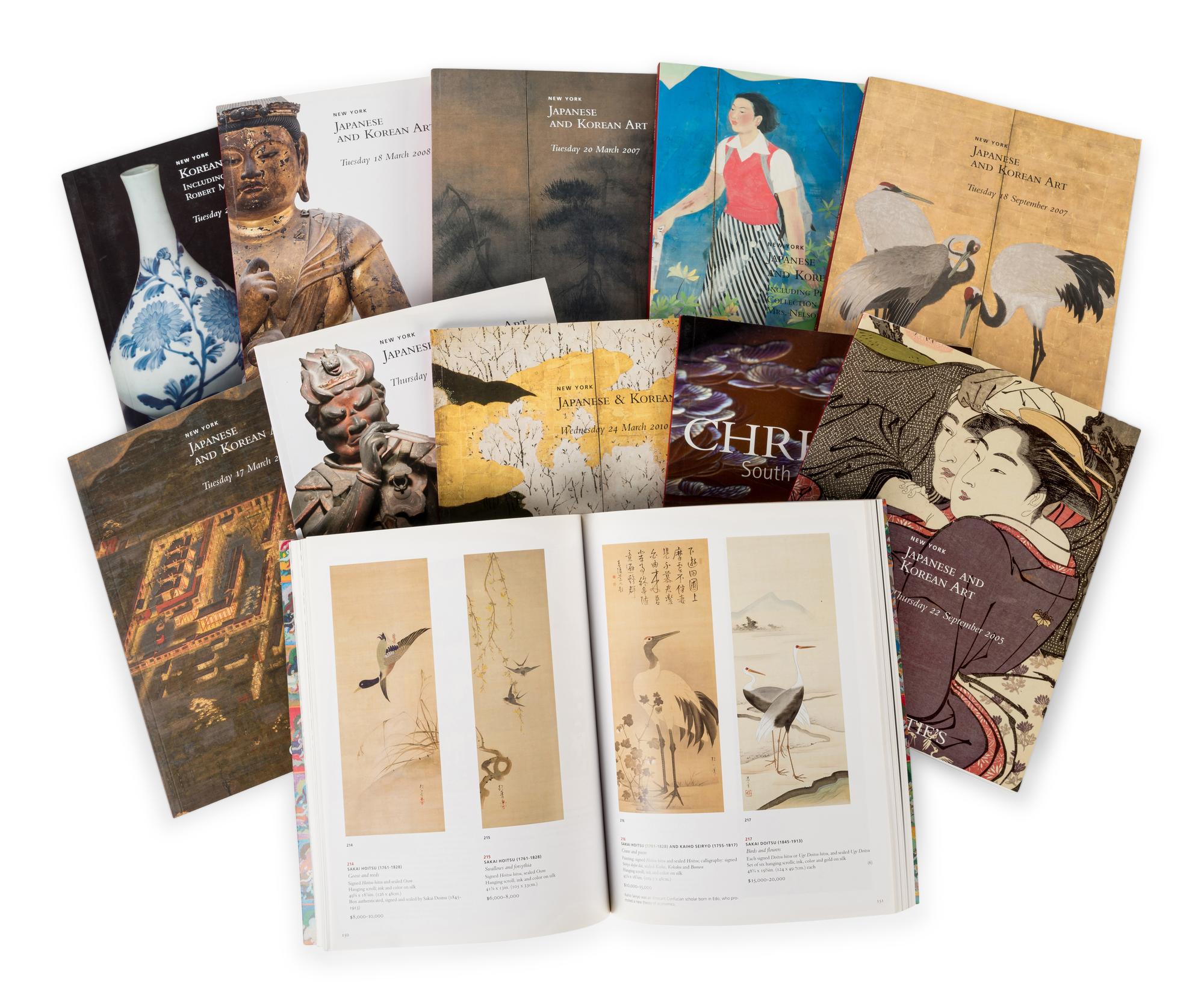 [JAPANESE, KOREAN & OTHER ASIAN WORKS OF ART] A group of reference works and auction catalogues about Japanese, Korean and other Asian art