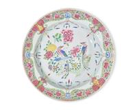 A Large Chinese Export Porcelain Famille Rose Deep Dish