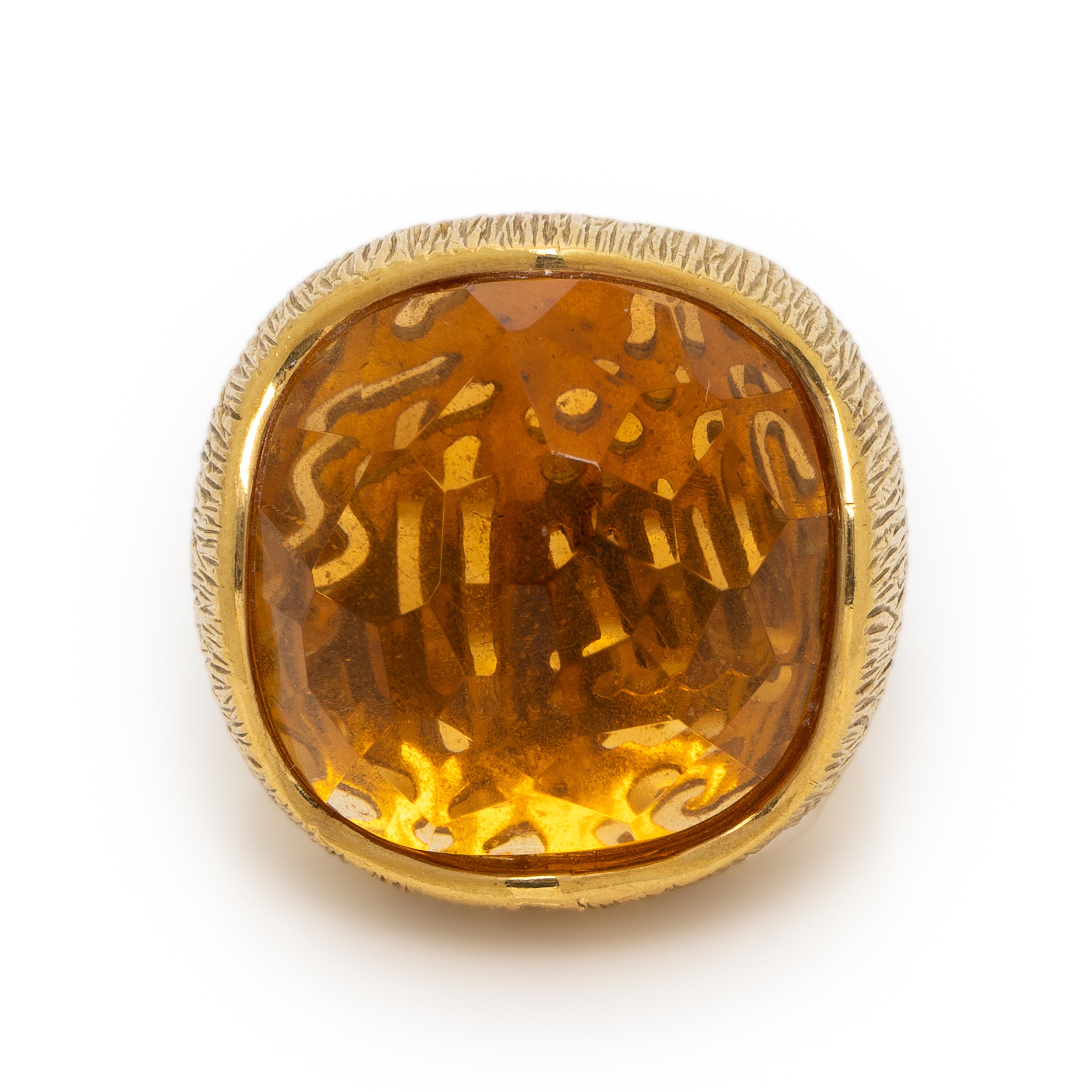 Marco Rota, Citrine and Yellow Gold Ring