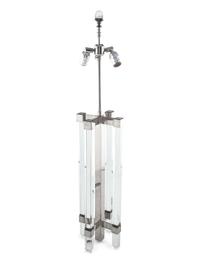 A Fontana Arte Glass and Nickel-Plated Brass Table Lamp
