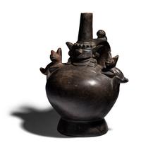 A Sican Blackware Stirrup Vessel