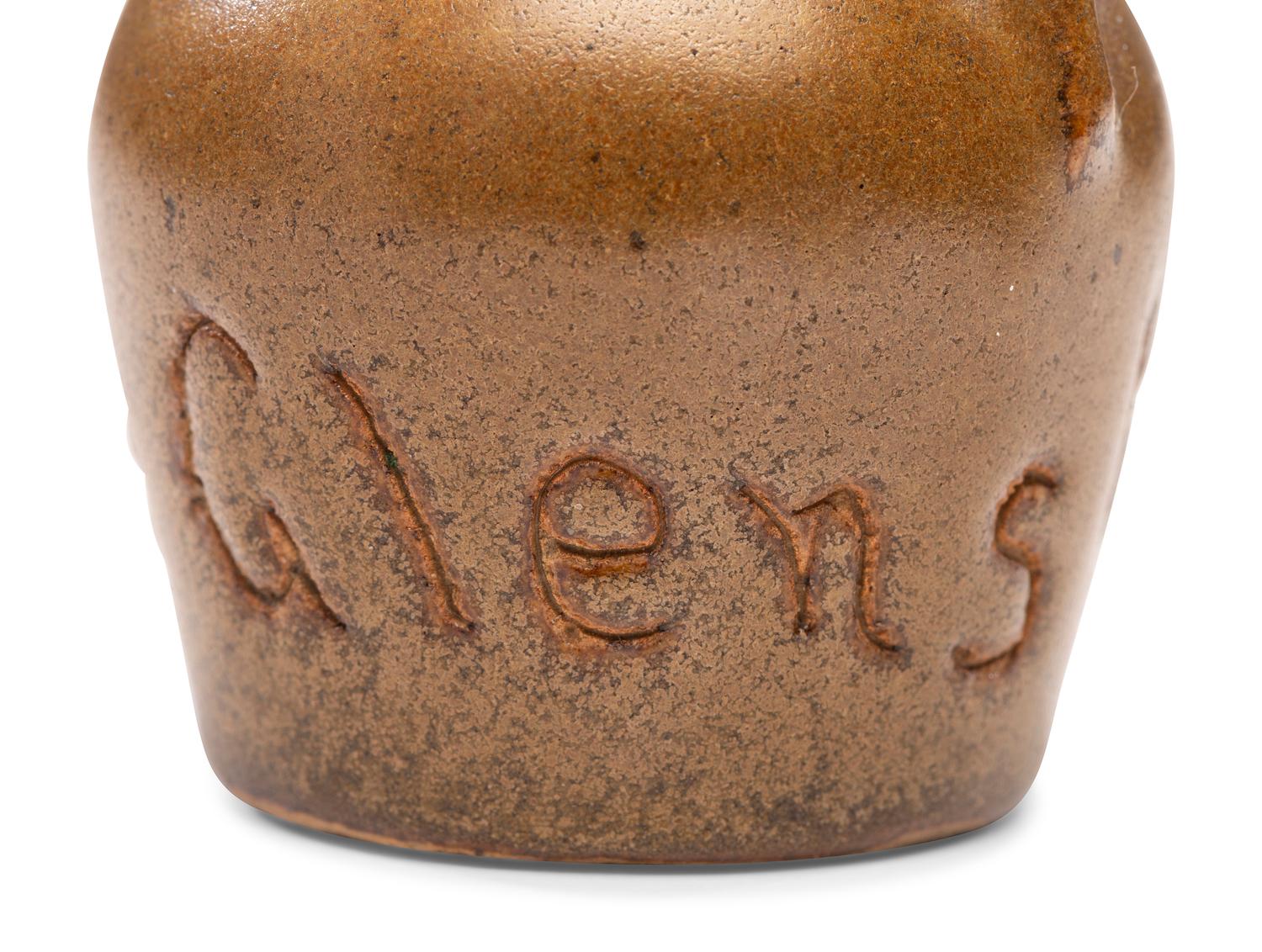 Six Fair and Amusement Park Souvenir Slip-Glazed Miniature Stoneware Vessels