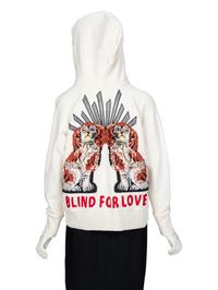 GUCCI, EMBROIDERED-BACK LOGO HOODIE