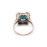 SAPPHIRE, DIAMOND, AND WHITE GOLD RING
