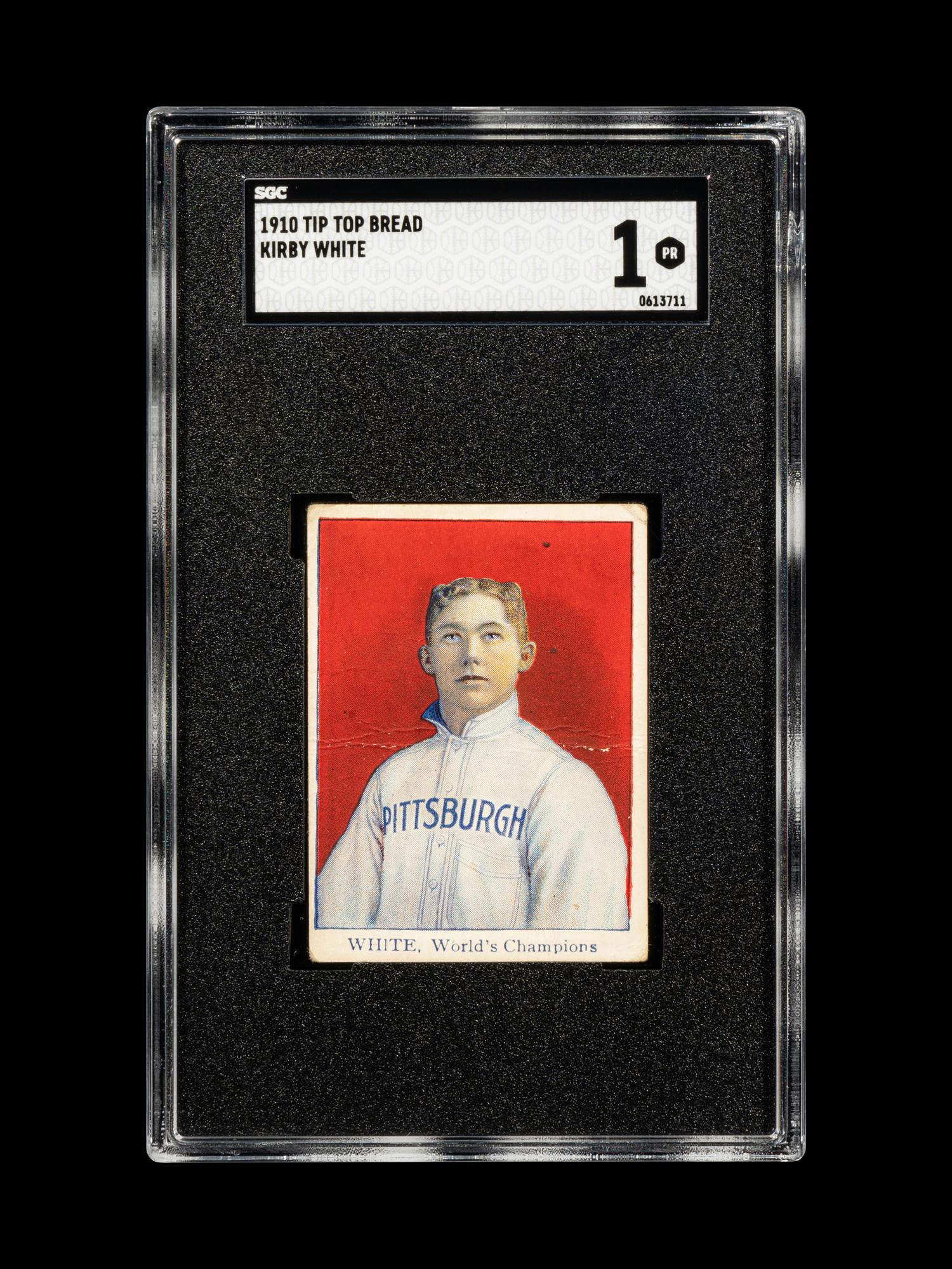 A 1910 Tip Top Bread Kirby White Baseball Card (SGC 1)