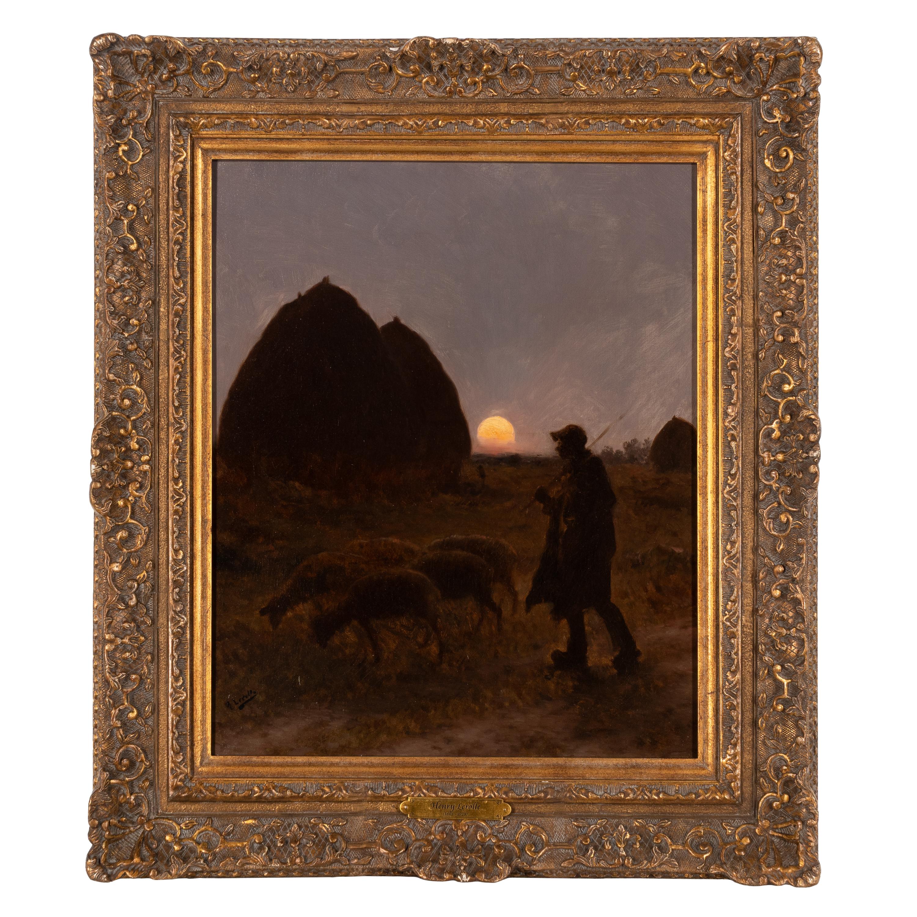 Henry Lerolle (French, 1848-1929) — Berger au coucher du soleil