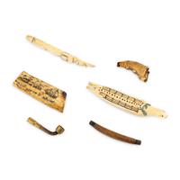 Alaskan Native Cribbage Board, Siberian Pipe, and Assorted Decorated Objects