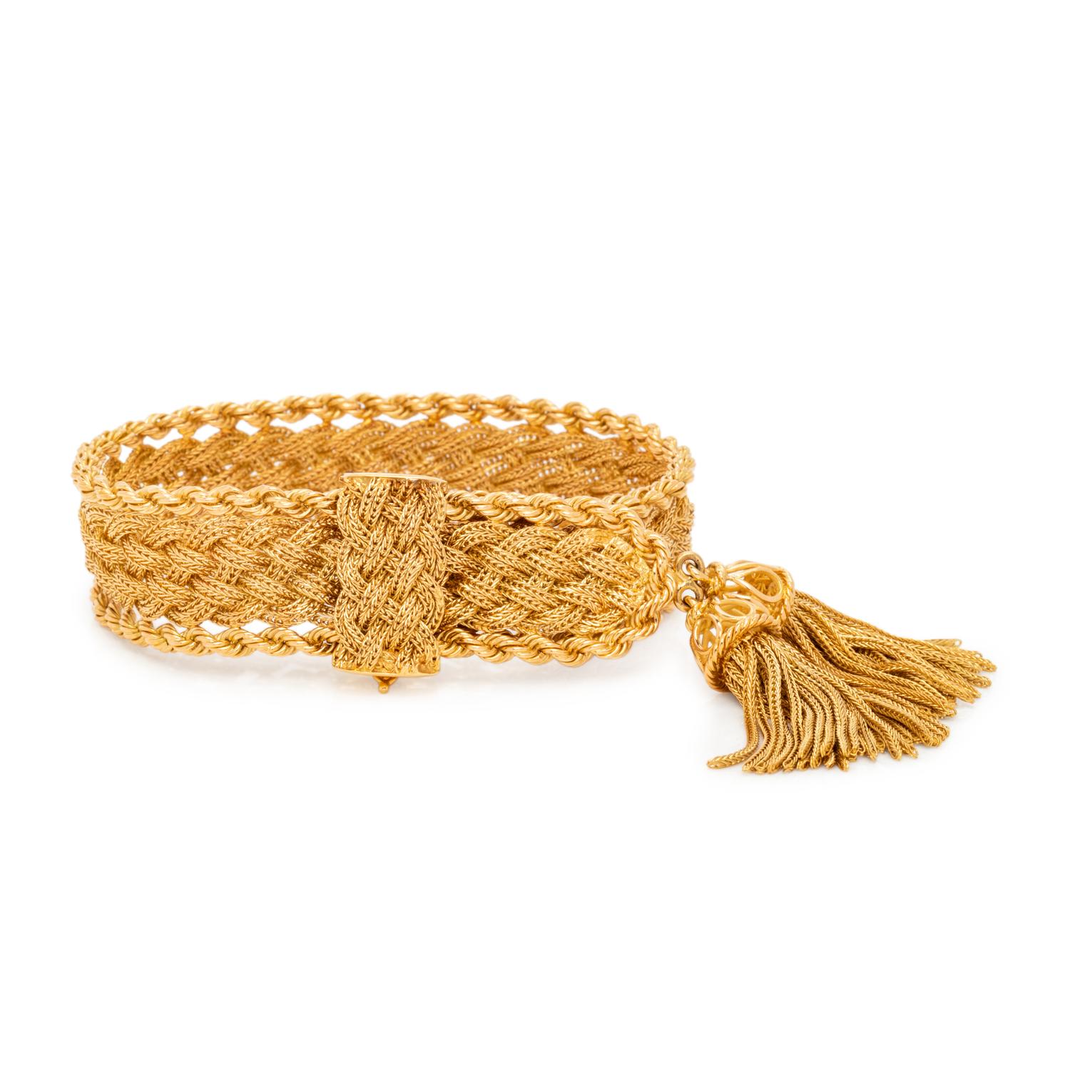 YELLOW GOLD TASSLE BRACELET