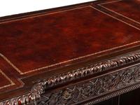 A George III Style Carved Mahogany Pedestal Desk
