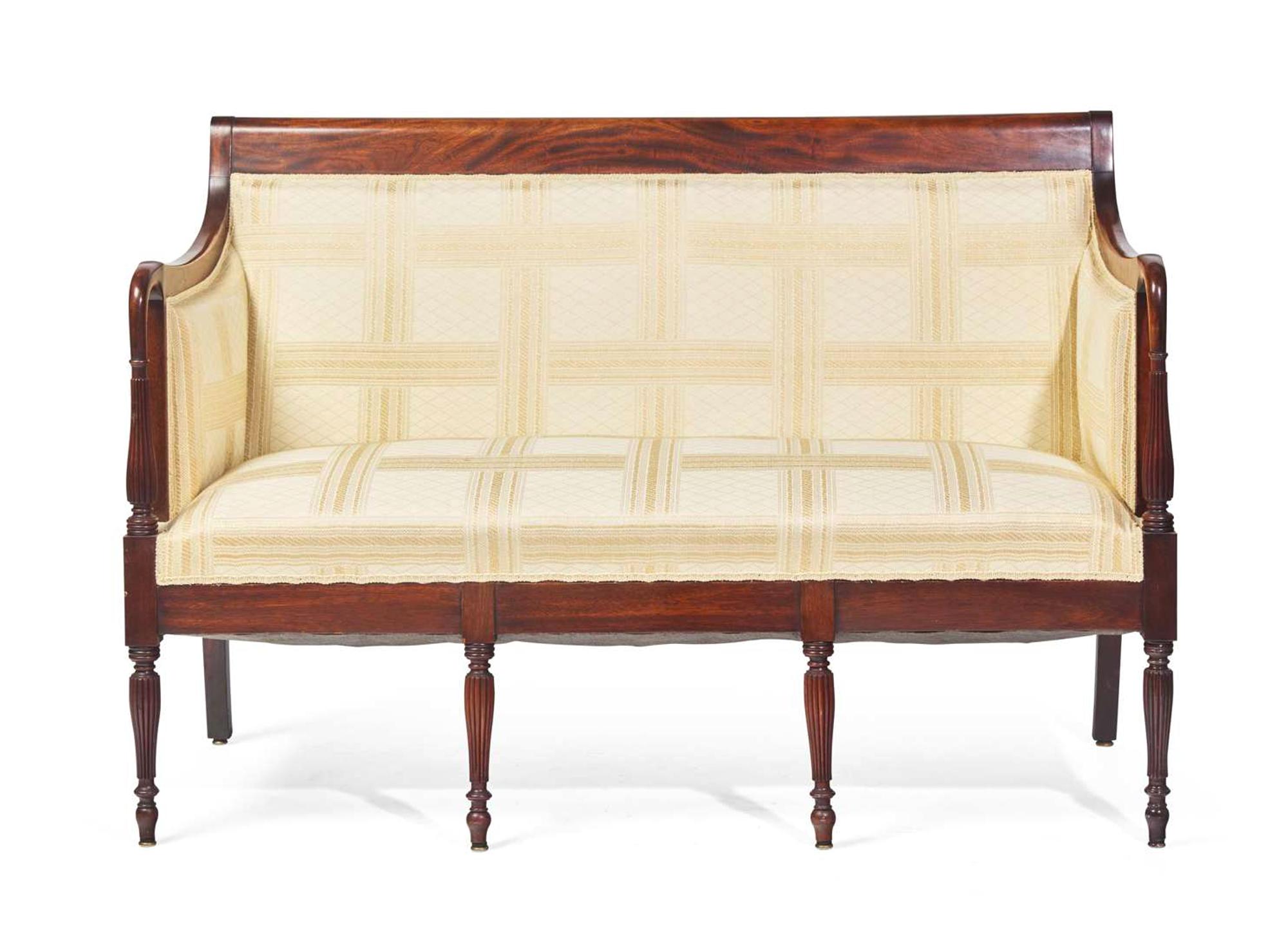 A Small Federal Carved Mahogany Sofa